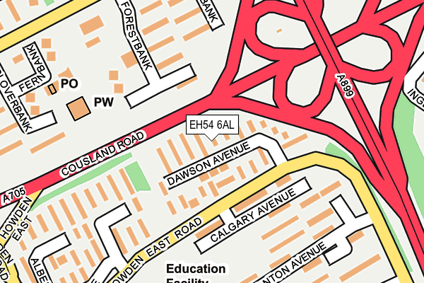 EH54 6AL map - OS OpenMap – Local (Ordnance Survey)