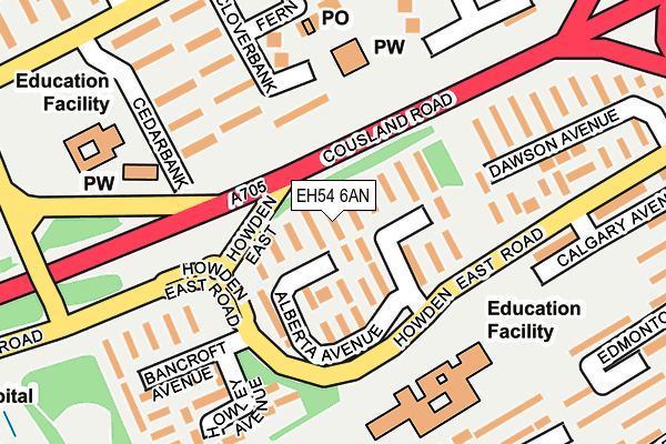 EH54 6AN map - OS OpenMap – Local (Ordnance Survey)