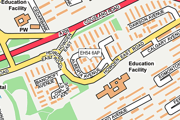 EH54 6AP map - OS OpenMap – Local (Ordnance Survey)