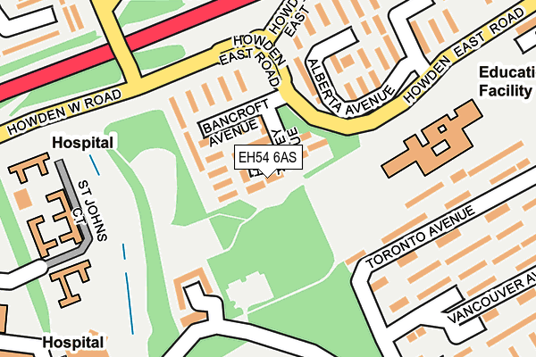 EH54 6AS map - OS OpenMap – Local (Ordnance Survey)