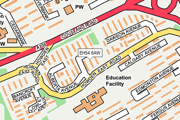 EH54 6AW map - OS OpenMap – Local (Ordnance Survey)