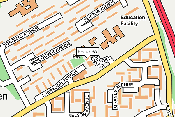 EH54 6BA map - OS OpenMap – Local (Ordnance Survey)