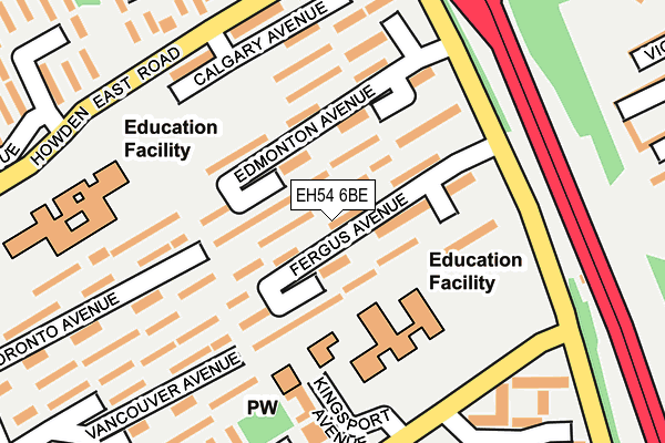 EH54 6BE map - OS OpenMap – Local (Ordnance Survey)