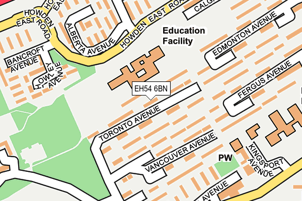 EH54 6BN map - OS OpenMap – Local (Ordnance Survey)