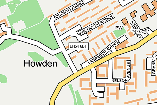 EH54 6BT map - OS OpenMap – Local (Ordnance Survey)