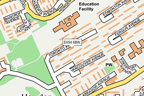 EH54 6BW map - OS OpenMap – Local (Ordnance Survey)