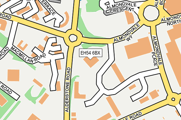 EH54 6BX map - OS OpenMap – Local (Ordnance Survey)