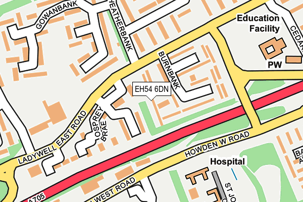 EH54 6DN map - OS OpenMap – Local (Ordnance Survey)