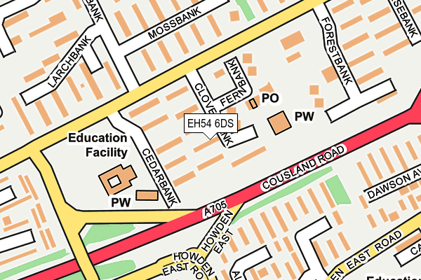 EH54 6DS map - OS OpenMap – Local (Ordnance Survey)