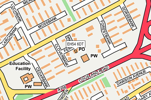 EH54 6DT map - OS OpenMap – Local (Ordnance Survey)