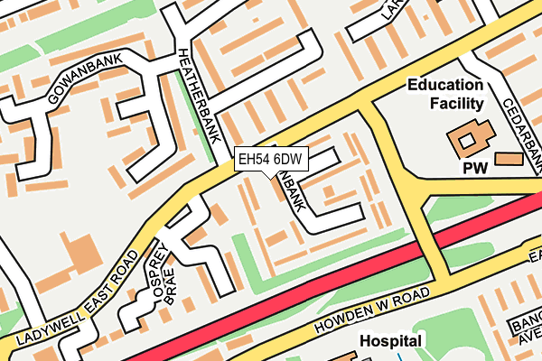 EH54 6DW map - OS OpenMap – Local (Ordnance Survey)