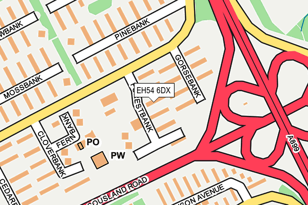 EH54 6DX map - OS OpenMap – Local (Ordnance Survey)