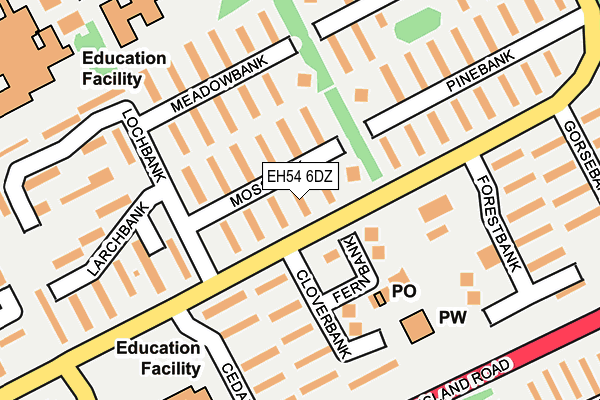 EH54 6DZ map - OS OpenMap – Local (Ordnance Survey)