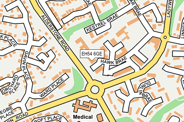 EH54 6GE map - OS OpenMap – Local (Ordnance Survey)