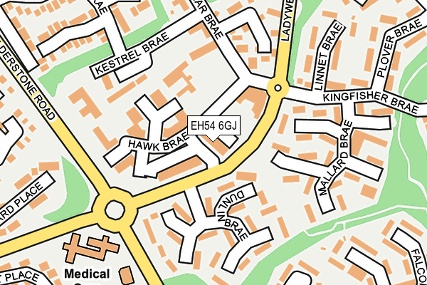 EH54 6GJ map - OS OpenMap – Local (Ordnance Survey)