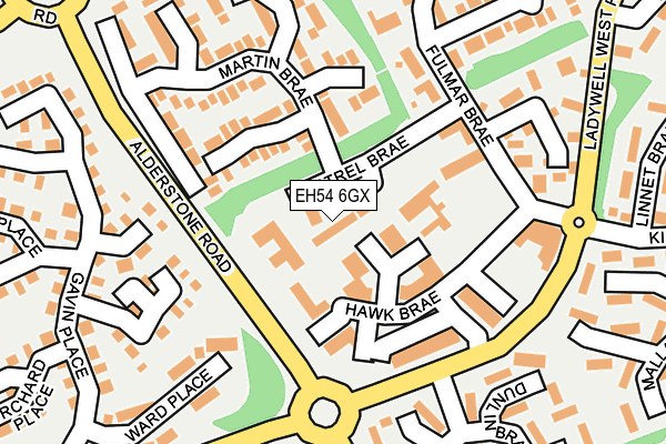 EH54 6GX map - OS OpenMap – Local (Ordnance Survey)