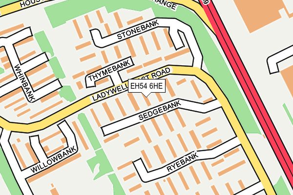 EH54 6HE map - OS OpenMap – Local (Ordnance Survey)