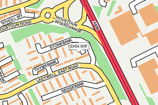 EH54 6HF map - OS OpenMap – Local (Ordnance Survey)