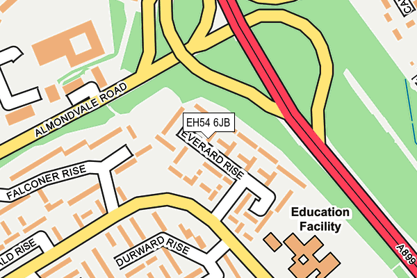 EH54 6JB map - OS OpenMap – Local (Ordnance Survey)