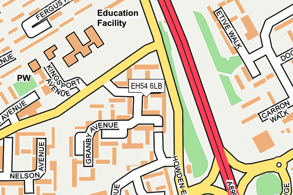 EH54 6LB map - OS OpenMap – Local (Ordnance Survey)