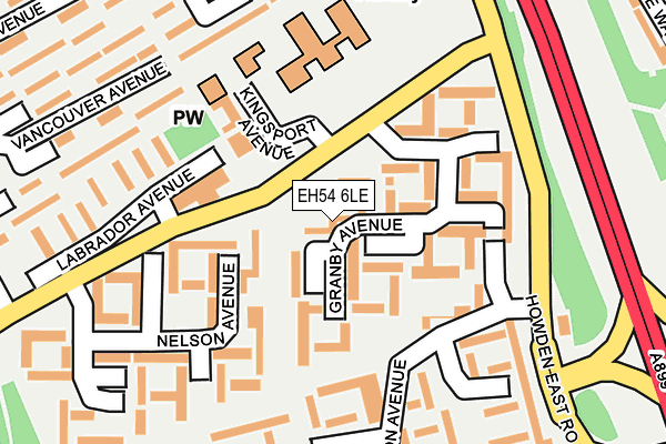 EH54 6LE map - OS OpenMap – Local (Ordnance Survey)