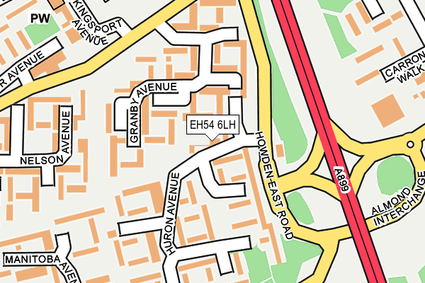 EH54 6LH map - OS OpenMap – Local (Ordnance Survey)