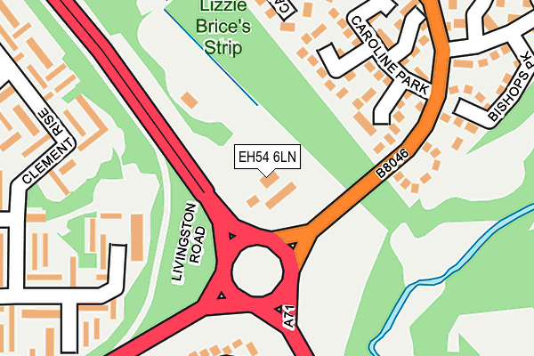 EH54 6LN map - OS OpenMap – Local (Ordnance Survey)