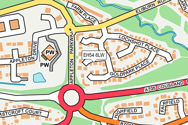 EH54 6LW map - OS OpenMap – Local (Ordnance Survey)