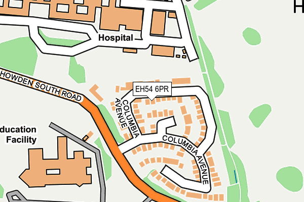 EH54 6PR map - OS OpenMap – Local (Ordnance Survey)