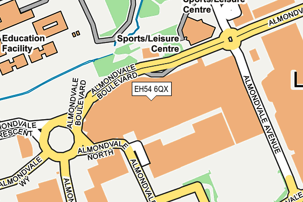 EH54 6QX map - OS OpenMap – Local (Ordnance Survey)