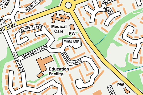 EH54 6RB map - OS OpenMap – Local (Ordnance Survey)