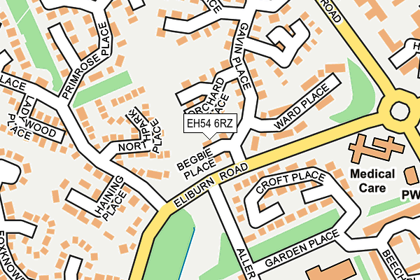 EH54 6RZ map - OS OpenMap – Local (Ordnance Survey)