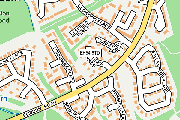 EH54 6TD map - OS OpenMap – Local (Ordnance Survey)