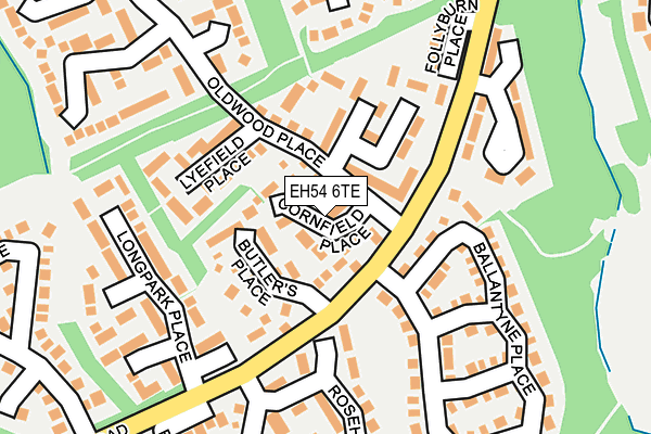 EH54 6TE map - OS OpenMap – Local (Ordnance Survey)