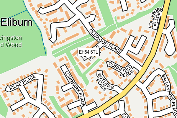 EH54 6TL map - OS OpenMap – Local (Ordnance Survey)