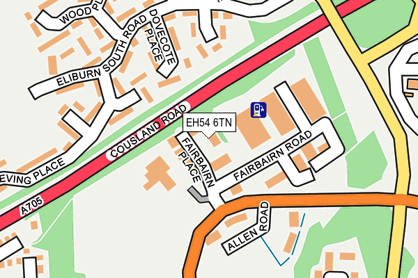 EH54 6TN map - OS OpenMap – Local (Ordnance Survey)