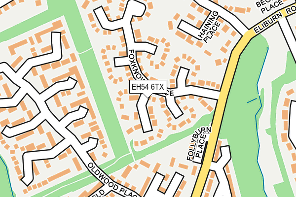 EH54 6TX map - OS OpenMap – Local (Ordnance Survey)