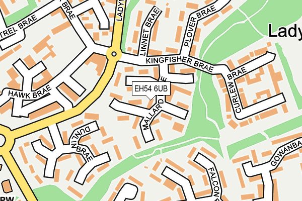 EH54 6UB map - OS OpenMap – Local (Ordnance Survey)