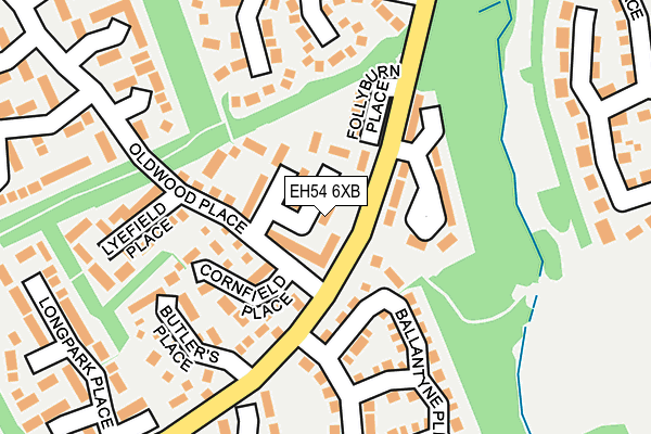 EH54 6XB map - OS OpenMap – Local (Ordnance Survey)