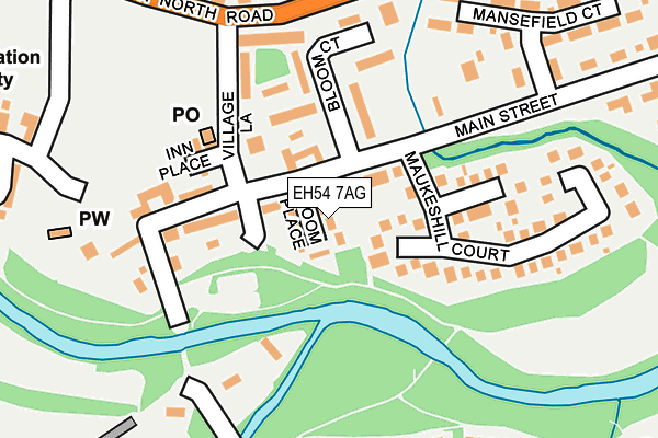 EH54 7AG map - OS OpenMap – Local (Ordnance Survey)