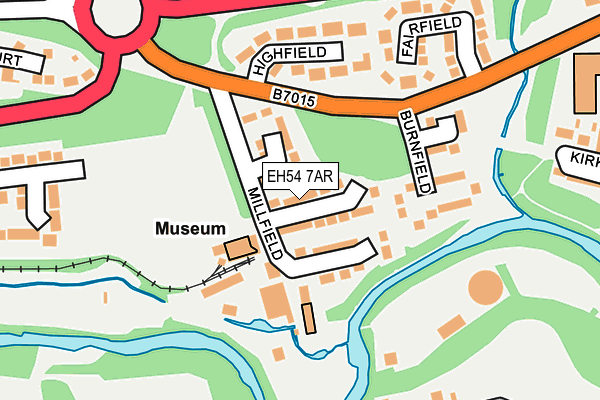 EH54 7AR map - OS OpenMap – Local (Ordnance Survey)