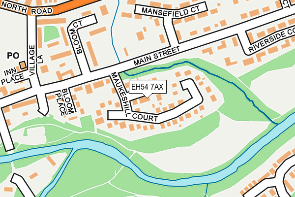 EH54 7AX map - OS OpenMap – Local (Ordnance Survey)
