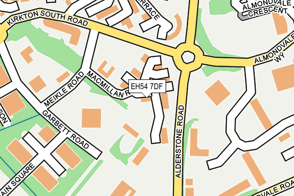 EH54 7DF map - OS OpenMap – Local (Ordnance Survey)