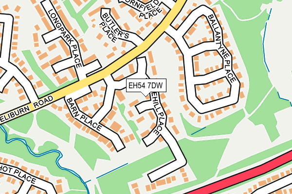 EH54 7DW map - OS OpenMap – Local (Ordnance Survey)