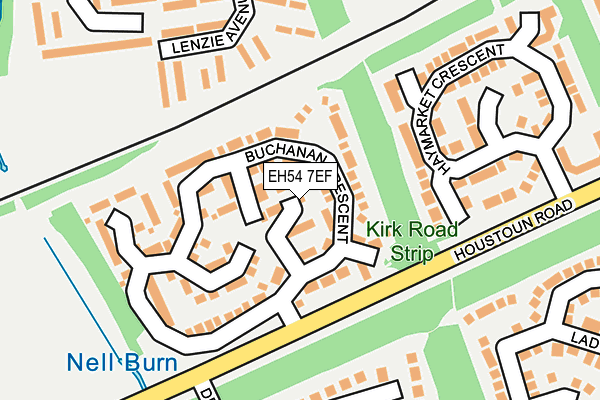 EH54 7EF map - OS OpenMap – Local (Ordnance Survey)