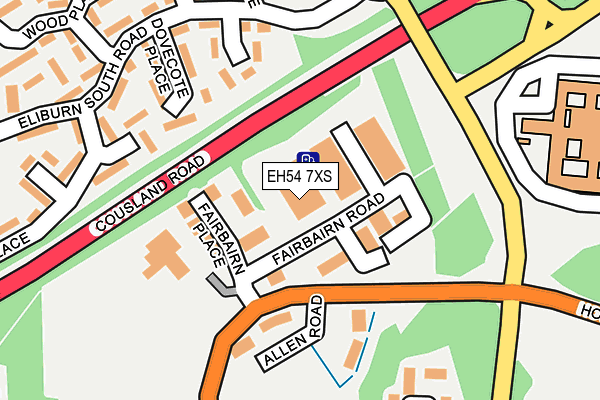 EH54 7XS map - OS OpenMap – Local (Ordnance Survey)