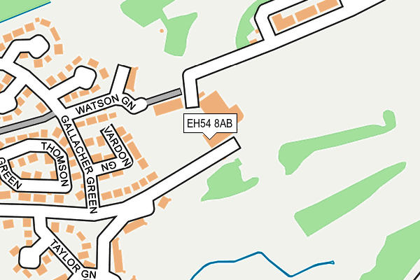 EH54 8AB map - OS OpenMap – Local (Ordnance Survey)
