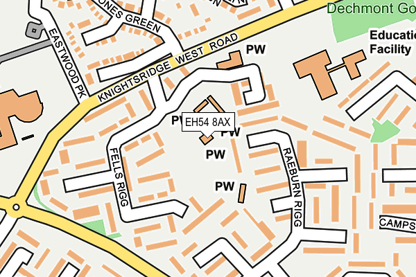 EH54 8AX map - OS OpenMap – Local (Ordnance Survey)