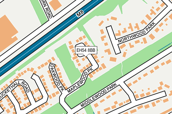 EH54 8BB map - OS OpenMap – Local (Ordnance Survey)