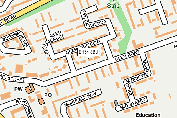 EH54 8BU map - OS OpenMap – Local (Ordnance Survey)